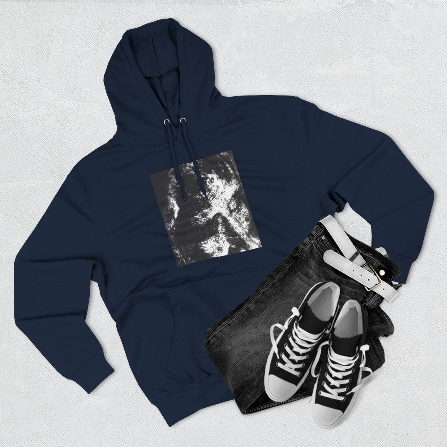 Abstract AIonIS Shroud Man -Panel Hoodie — Three-Panel Fleece Graphic Hoodie