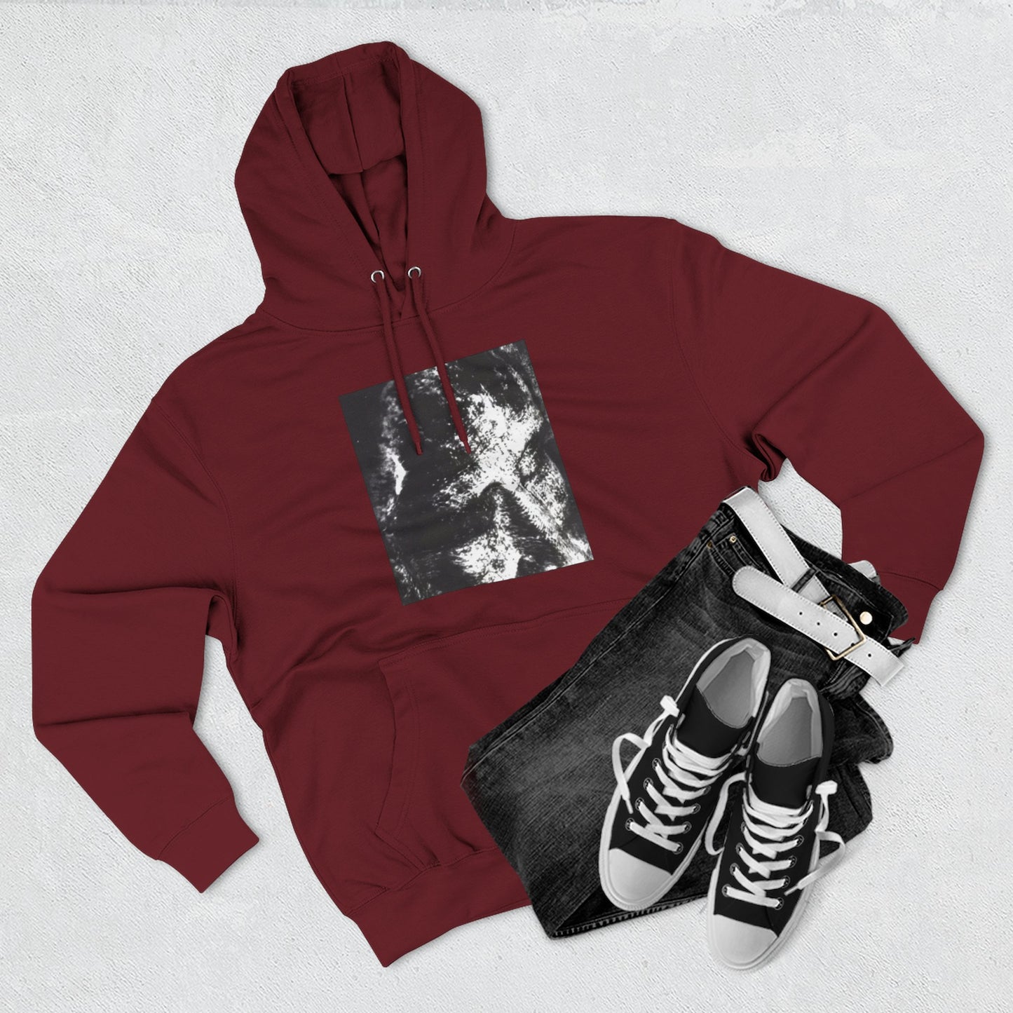 Abstract AIonIS Shroud Man -Panel Hoodie — Three-Panel Fleece Graphic Hoodie