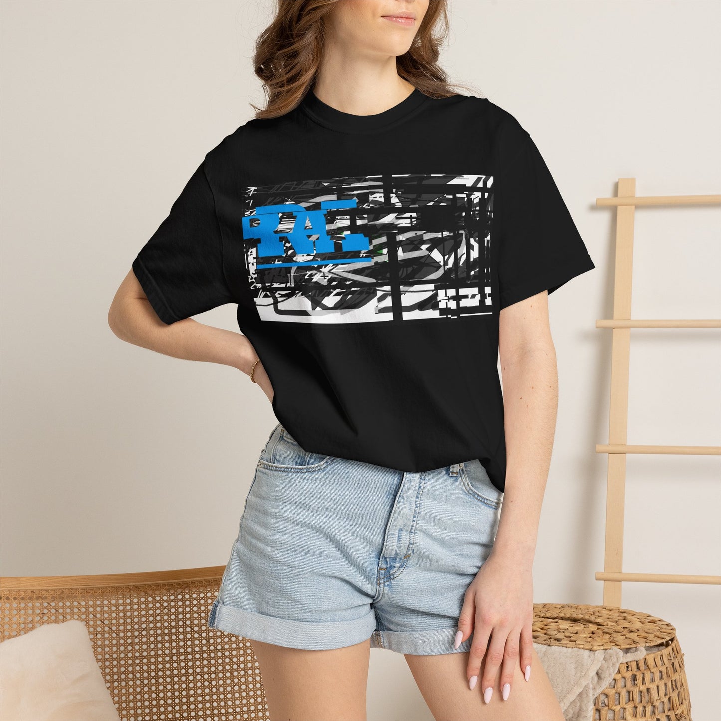 Abstract AIonIS T‑Shirt — Blue RA Logo Streetwear