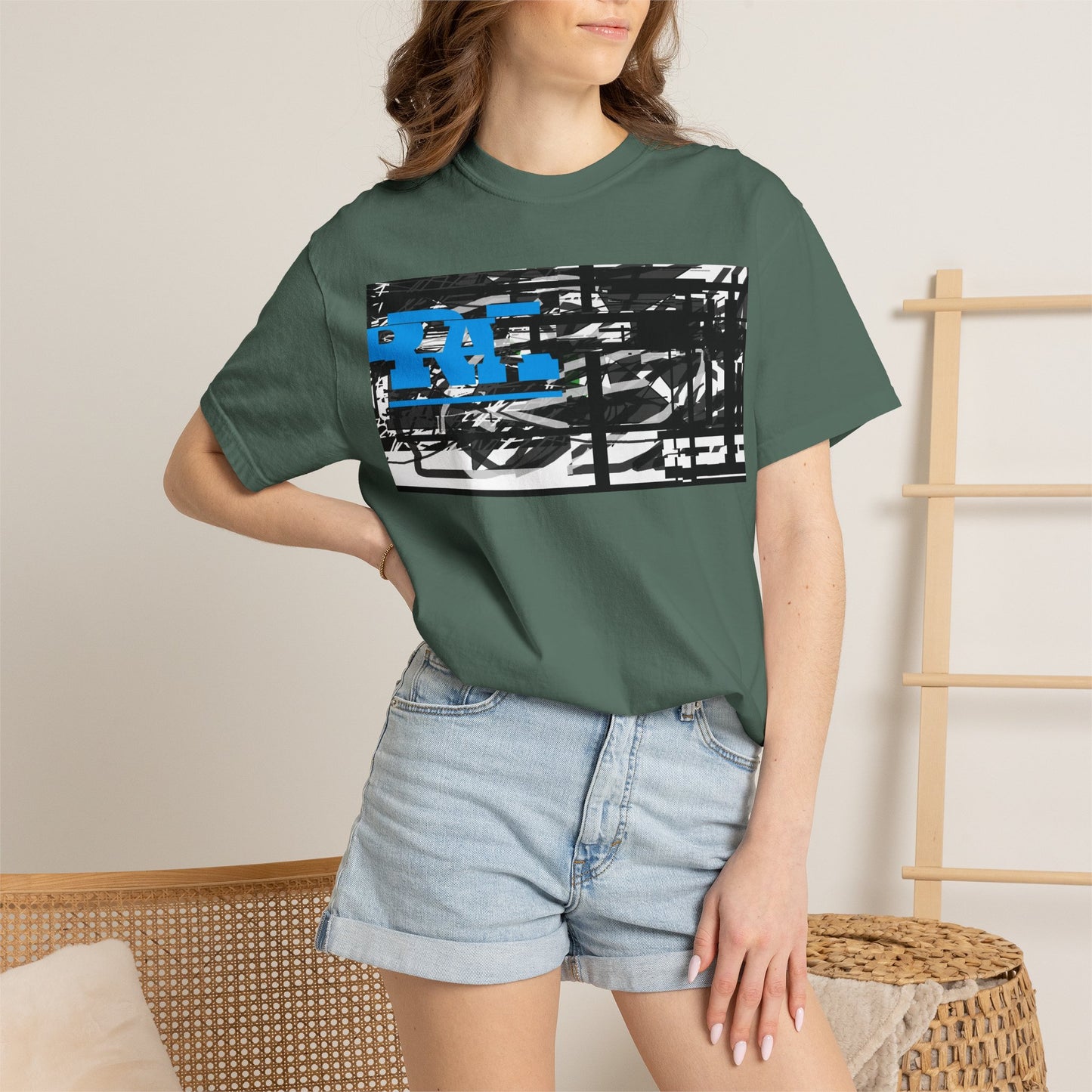 Abstract AIonIS T‑Shirt — Blue RA Logo Streetwear