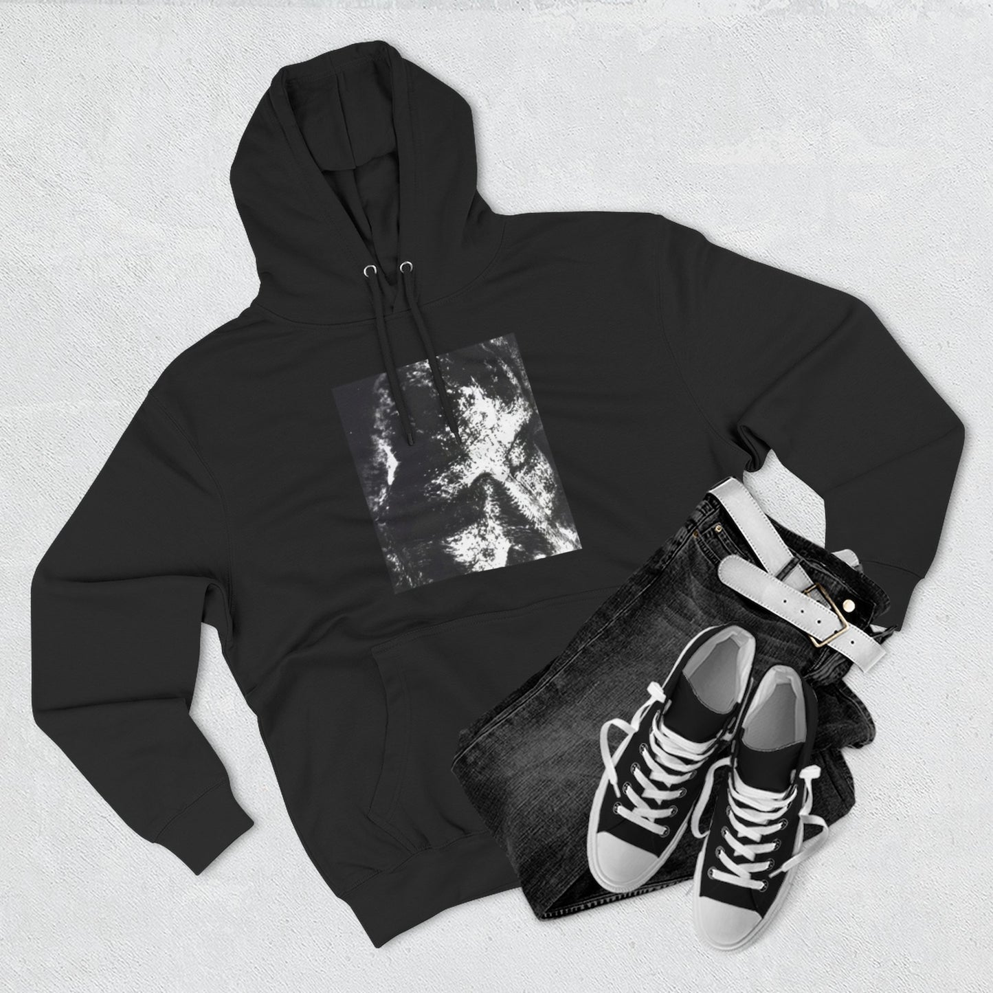 Abstract AIonIS Shroud Man -Panel Hoodie — Three-Panel Fleece Graphic Hoodie