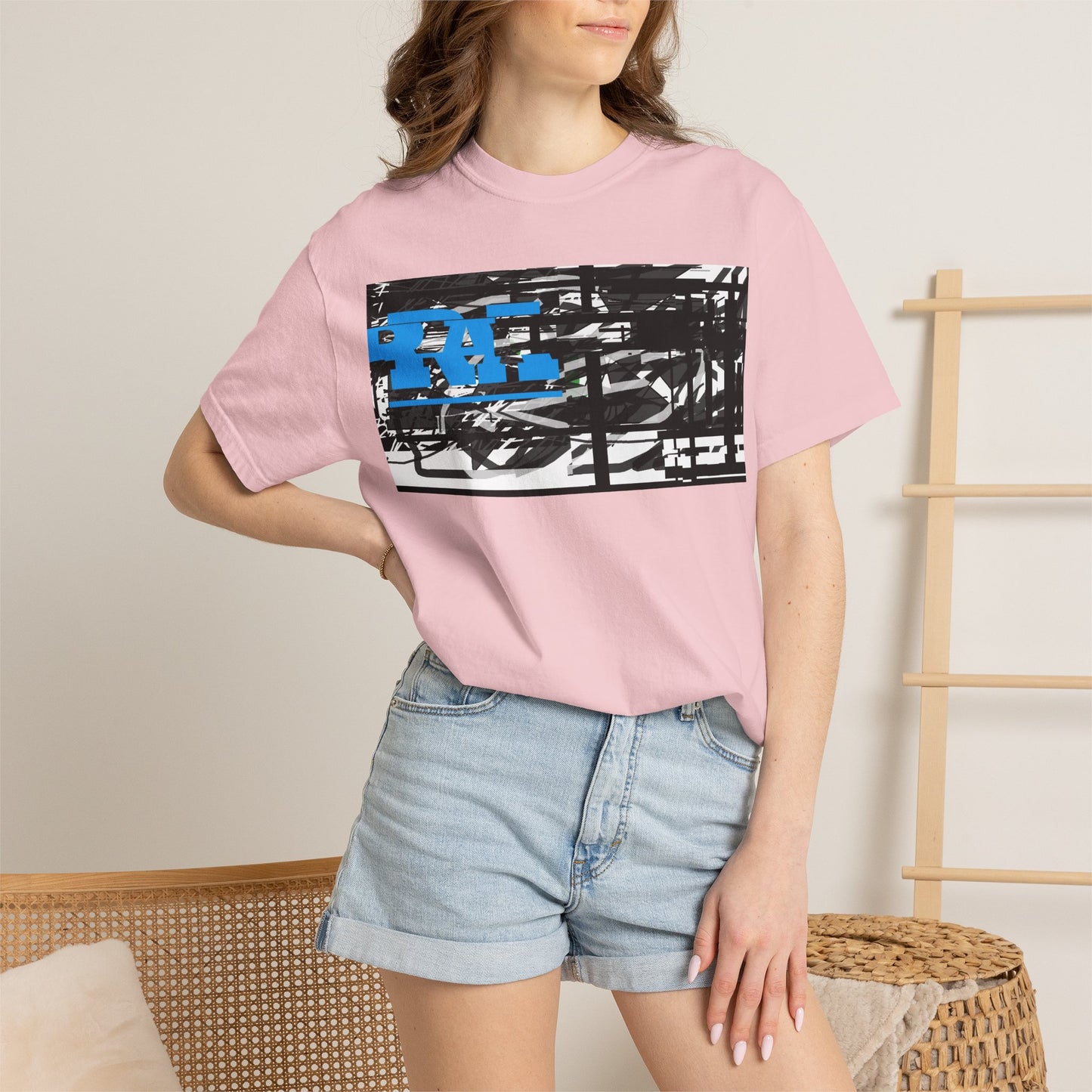 Abstract AIonIS T‑Shirt — Blue RA Logo Streetwear