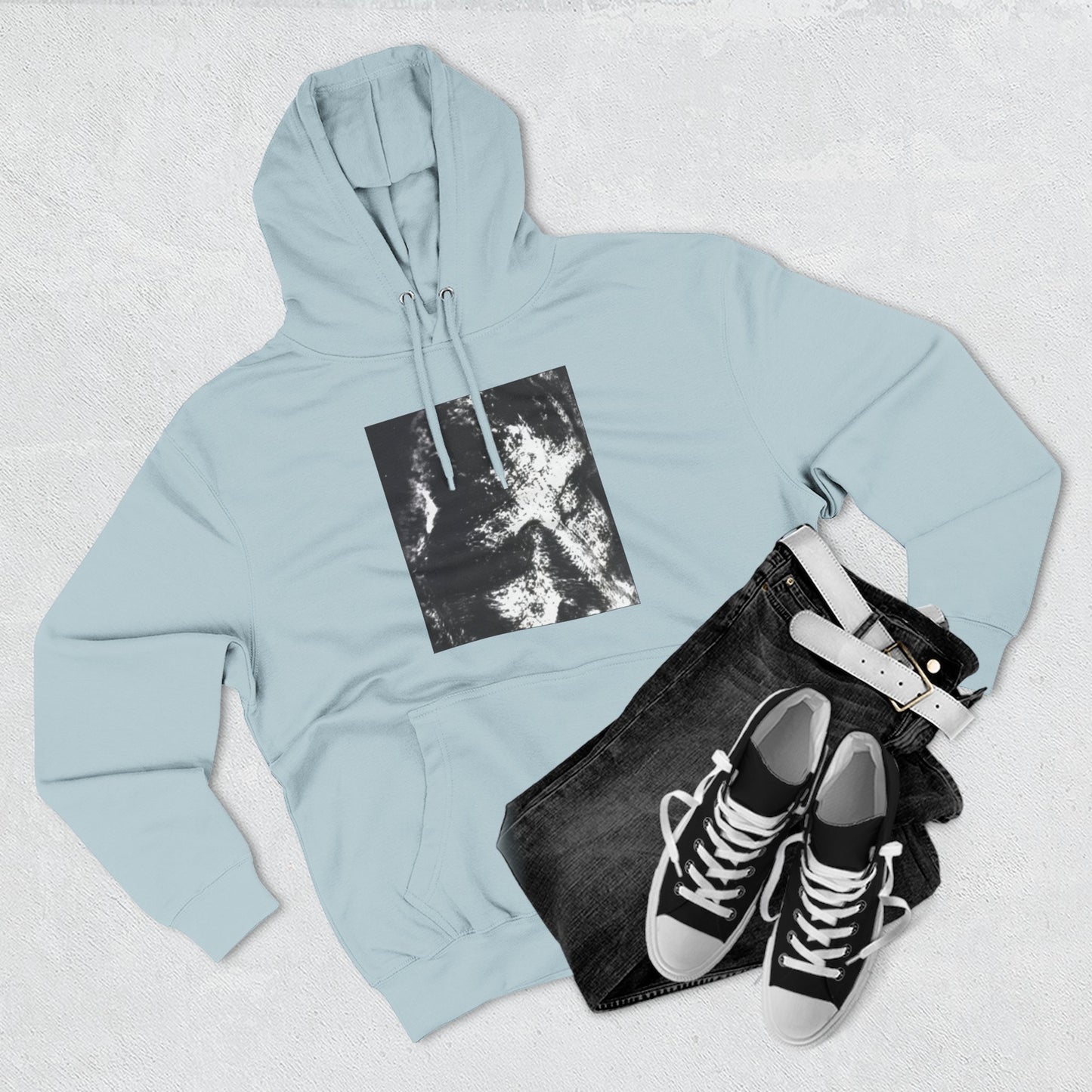 Abstract AIonIS Shroud Man -Panel Hoodie — Three-Panel Fleece Graphic Hoodie