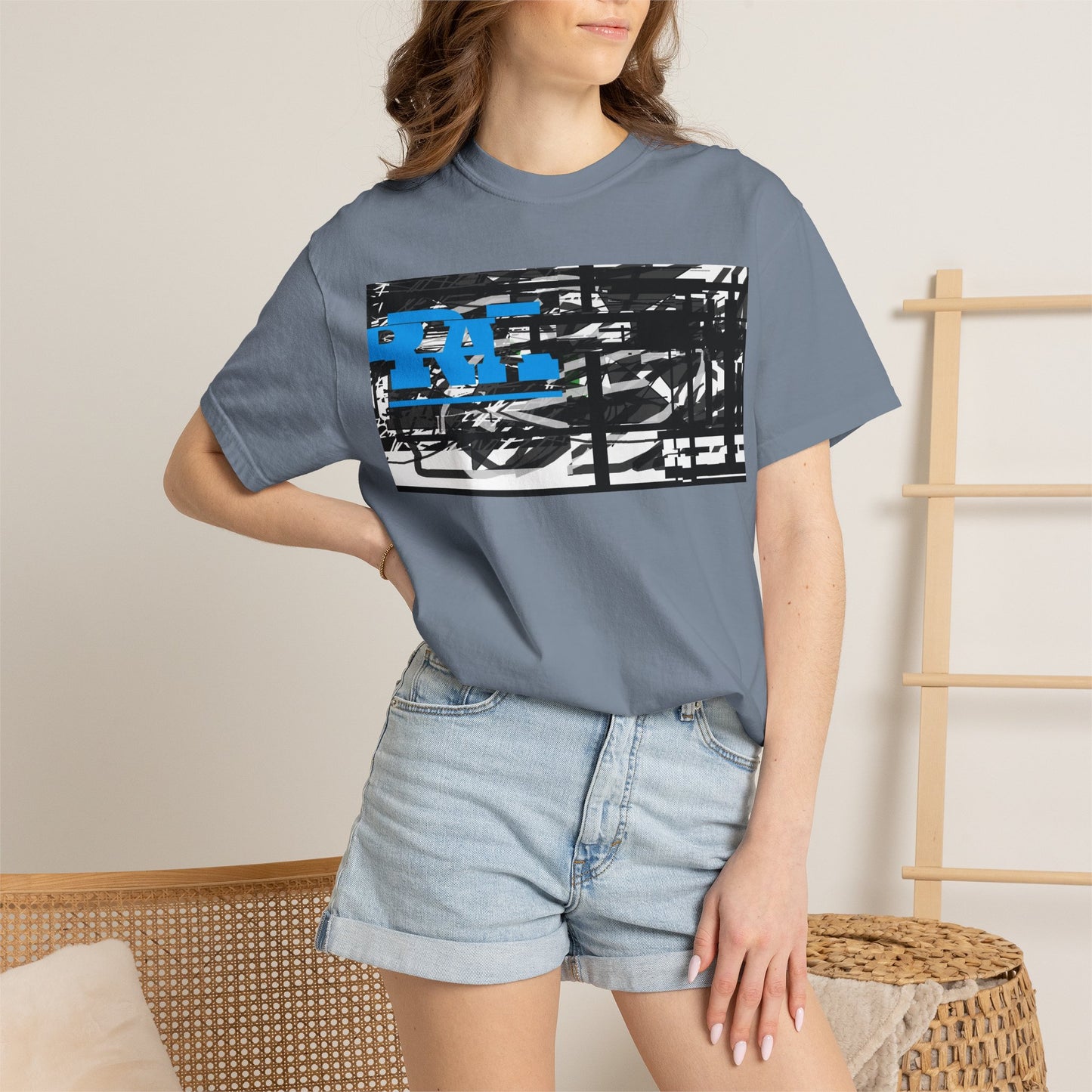 Abstract AIonIS T‑Shirt — Blue RA Logo Streetwear