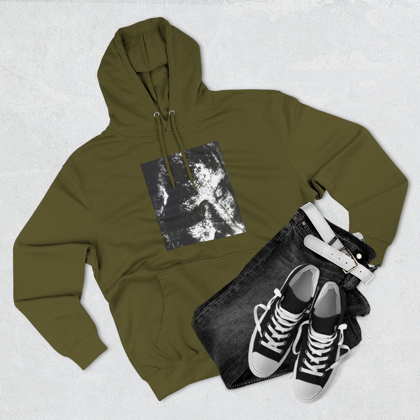 Abstract AIonIS Shroud Man -Panel Hoodie — Three-Panel Fleece Graphic Hoodie