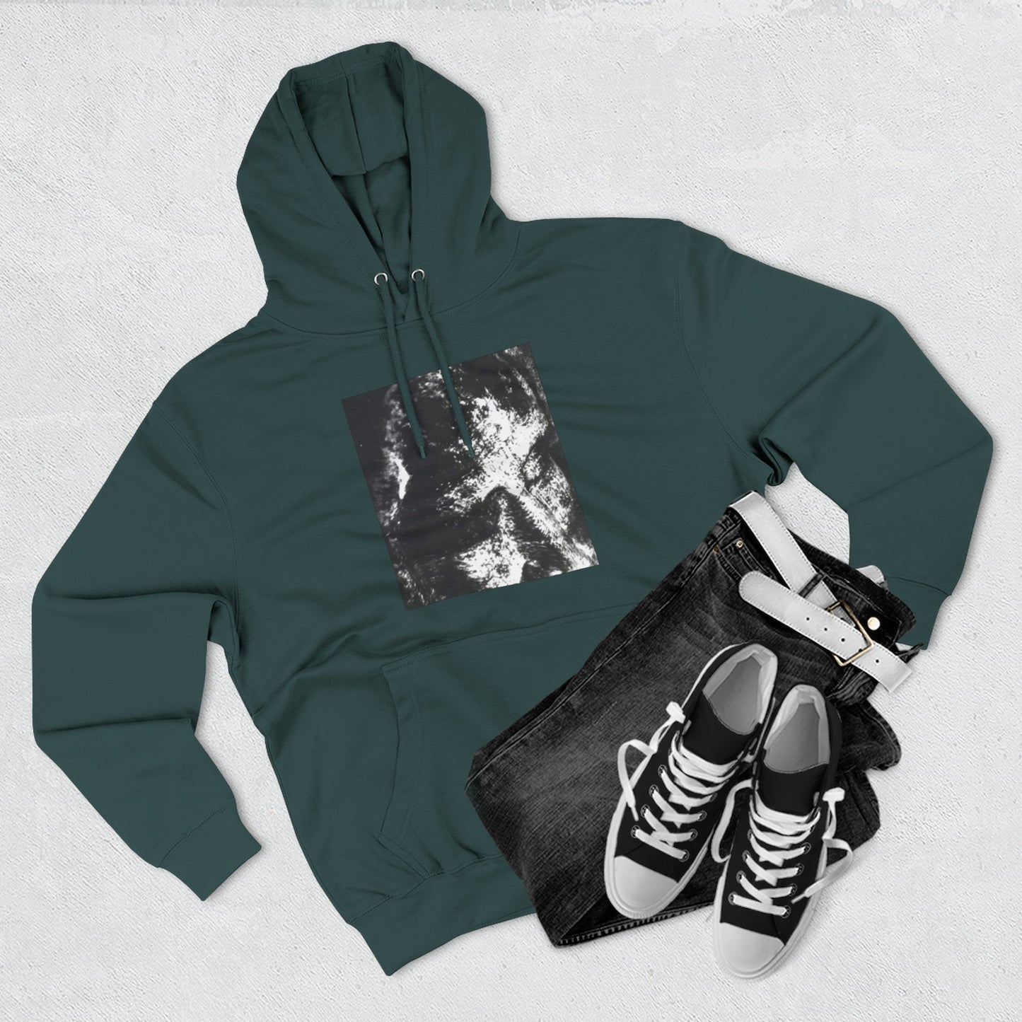 Abstract AIonIS Shroud Man -Panel Hoodie — Three-Panel Fleece Graphic Hoodie