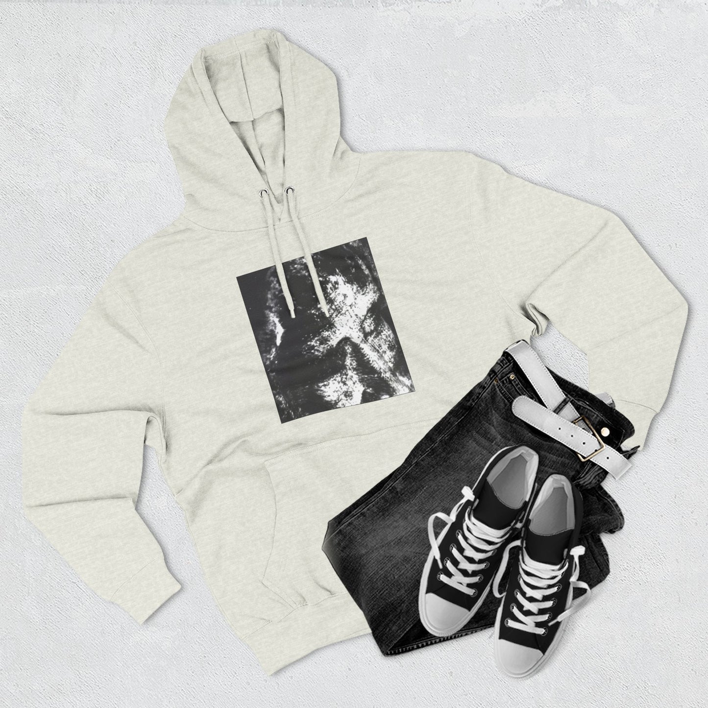 Abstract AIonIS Shroud Man -Panel Hoodie — Three-Panel Fleece Graphic Hoodie