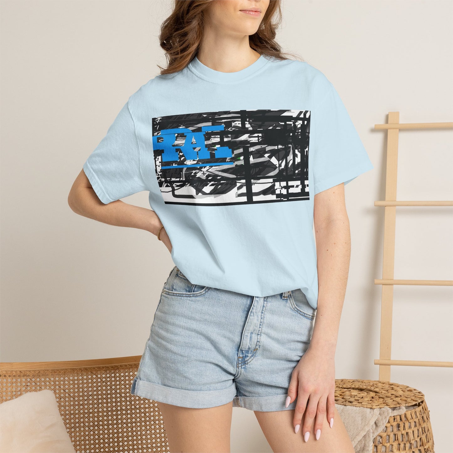 Abstract AIonIS T‑Shirt — Blue RA Logo Streetwear