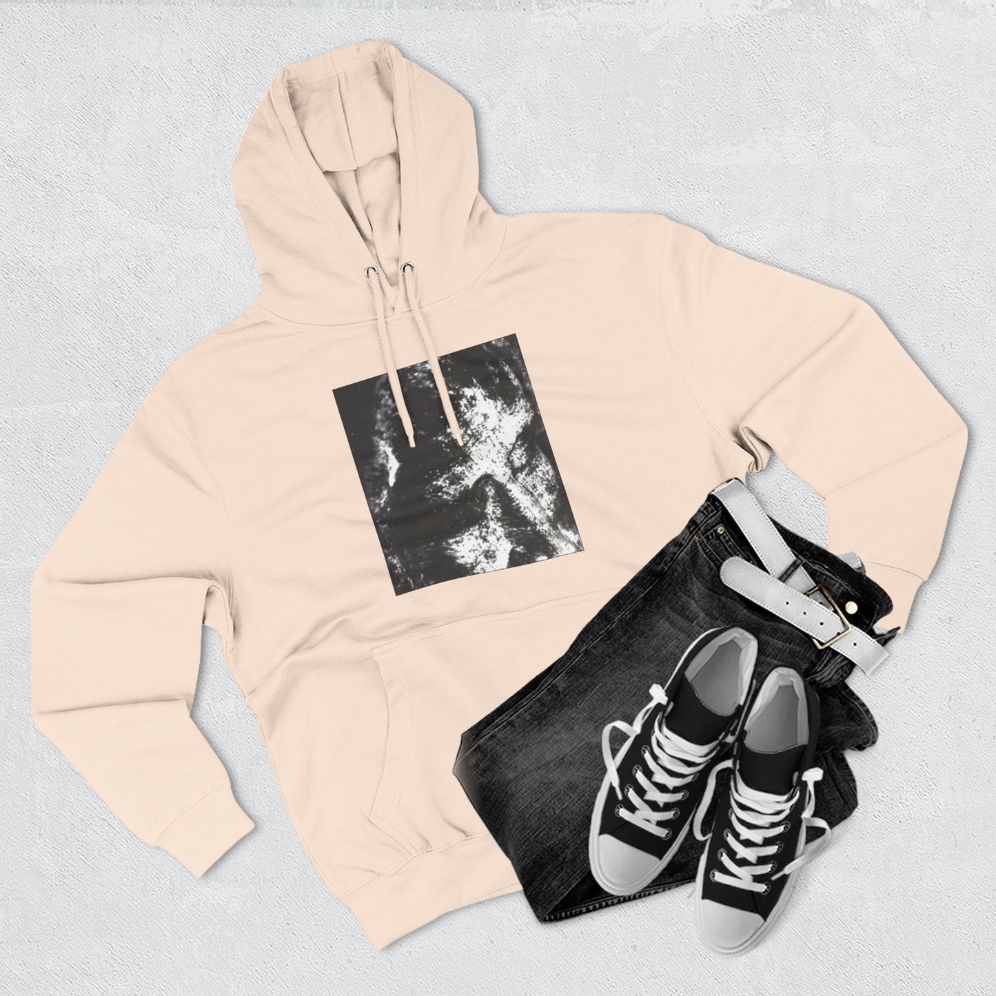 Abstract AIonIS Shroud Man -Panel Hoodie — Three-Panel Fleece Graphic Hoodie