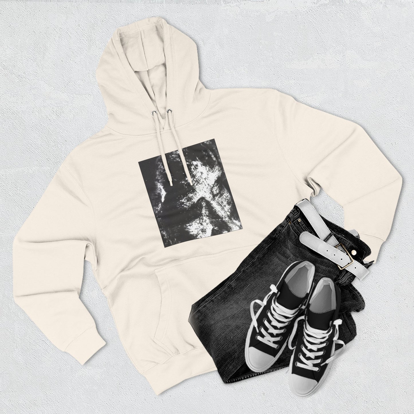 Abstract AIonIS Shroud Man -Panel Hoodie — Three-Panel Fleece Graphic Hoodie
