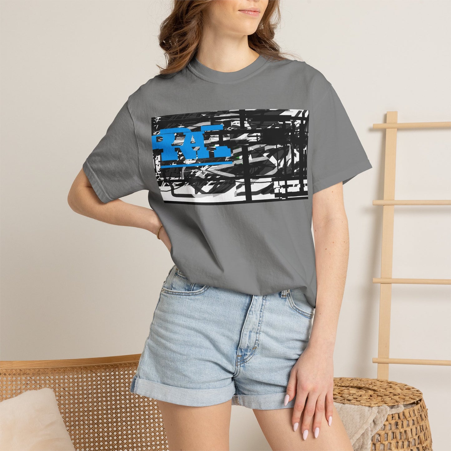Abstract AIonIS T‑Shirt — Blue RA Logo Streetwear