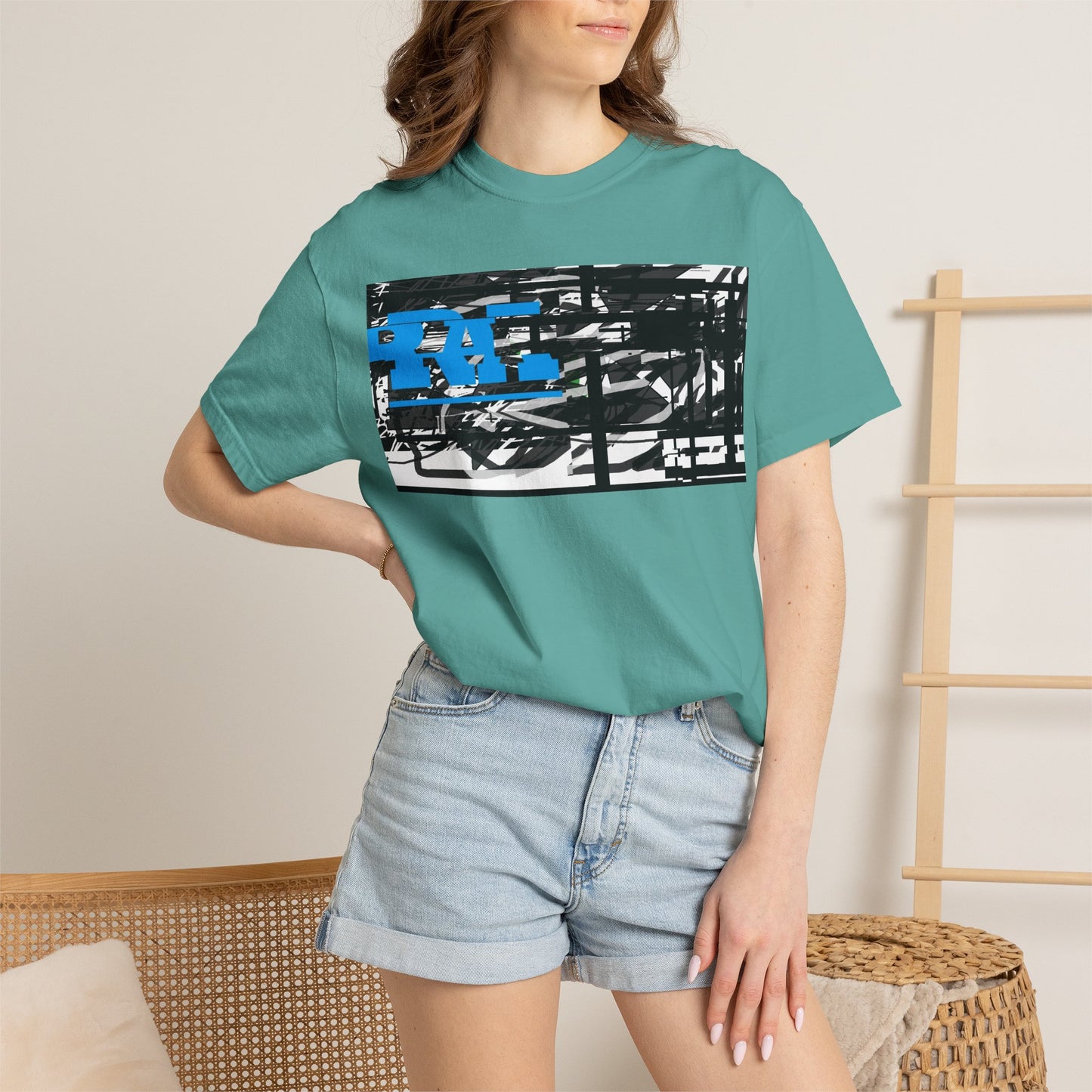 Abstract AIonIS T‑Shirt — Blue RA Logo Streetwear