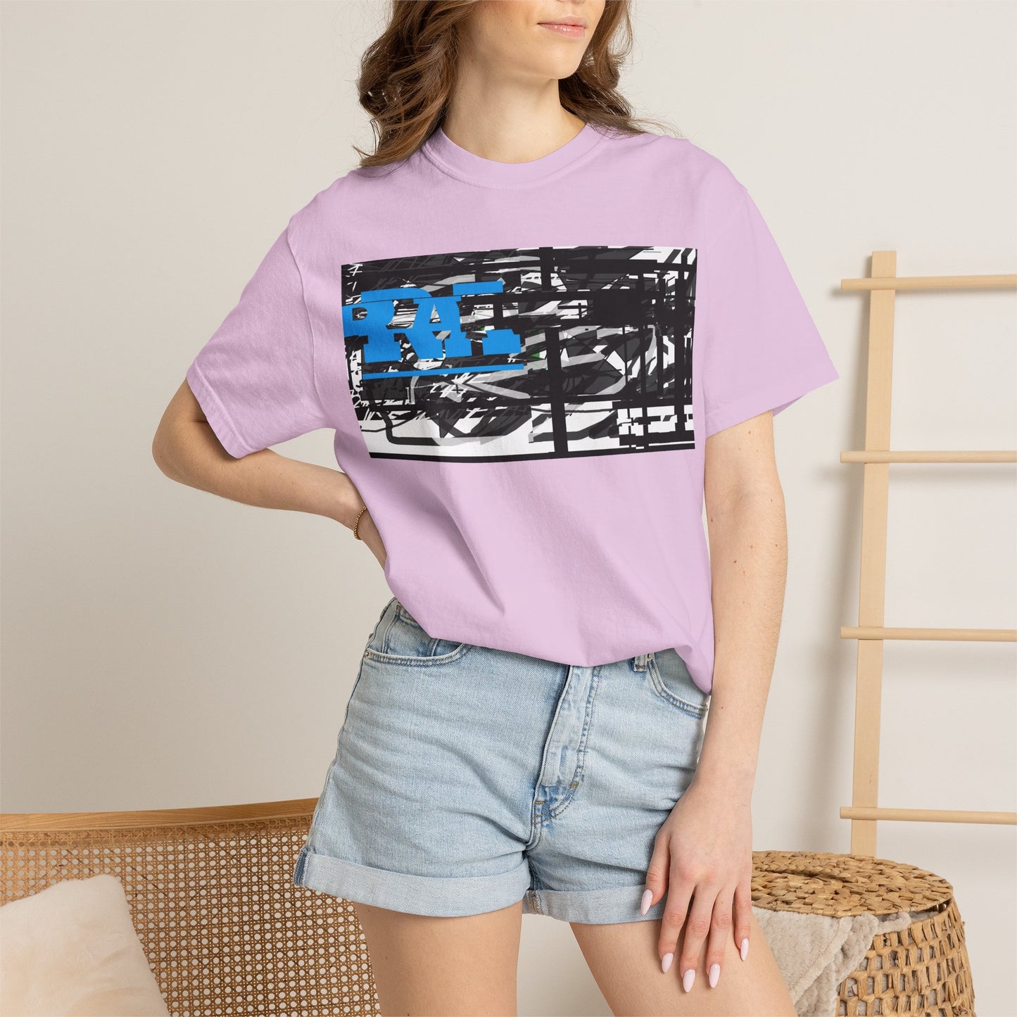 Abstract AIonIS T‑Shirt — Blue RA Logo Streetwear