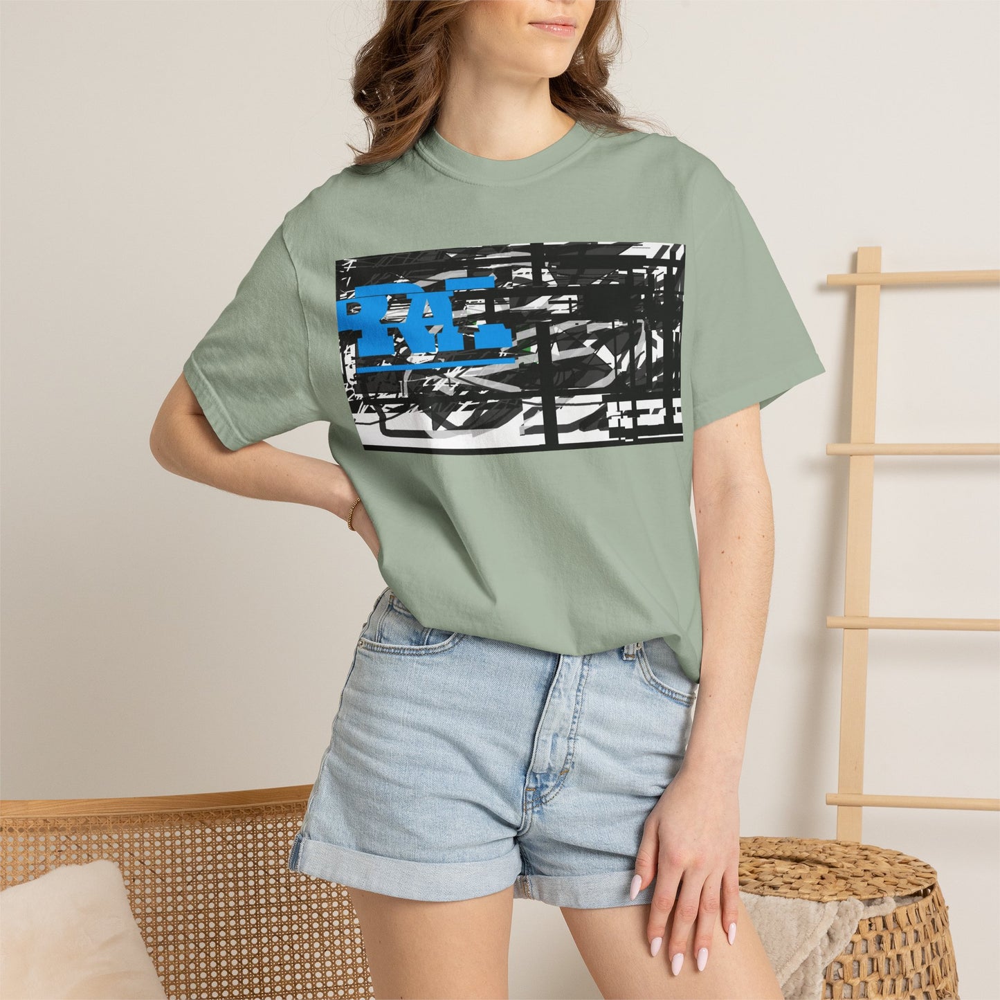 Abstract AIonIS T‑Shirt — Blue RA Logo Streetwear