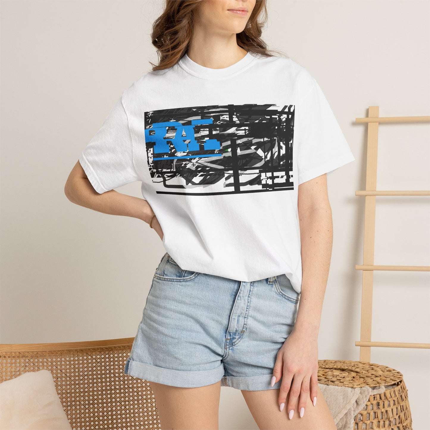 Abstract AIonIS T‑Shirt — Blue RA Logo Streetwear