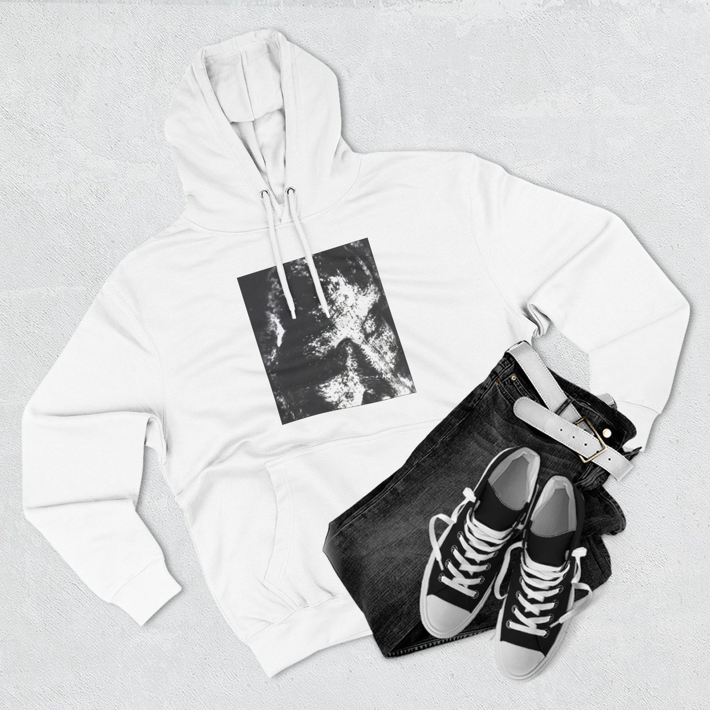 Abstract AIonIS Shroud Man -Panel Hoodie — Three-Panel Fleece Graphic Hoodie