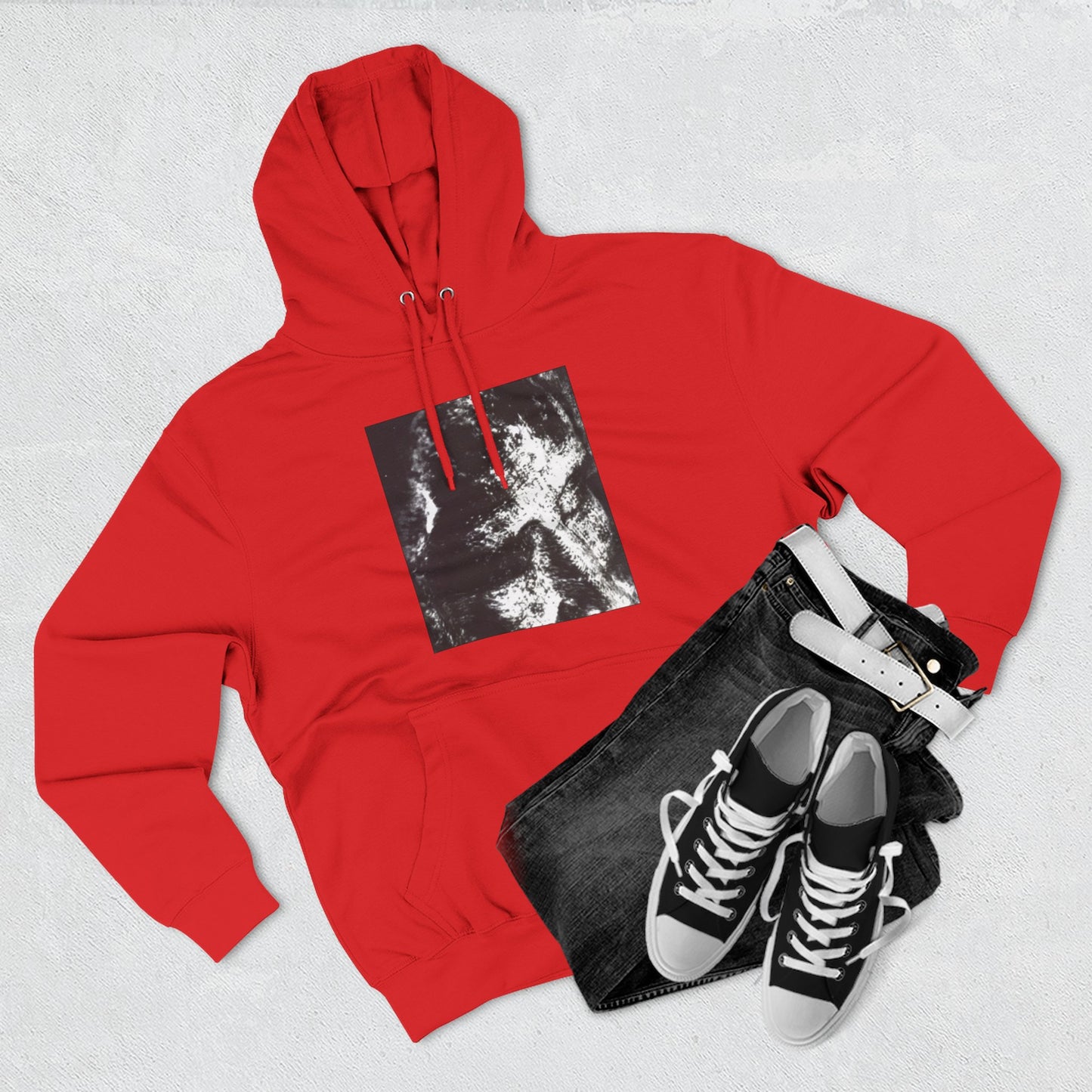 Abstract AIonIS Shroud Man -Panel Hoodie — Three-Panel Fleece Graphic Hoodie