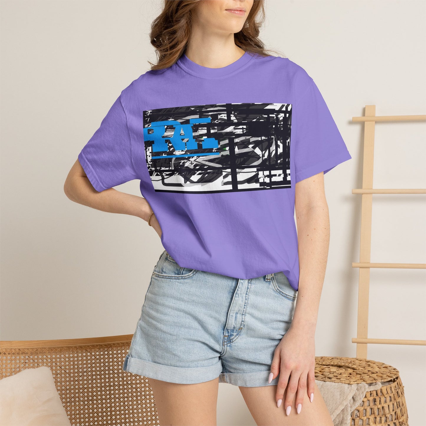 Abstract AIonIS T‑Shirt — Blue RA Logo Streetwear