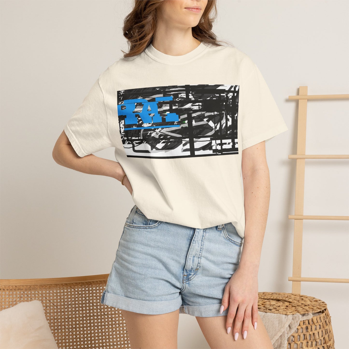 Abstract AIonIS T‑Shirt — Blue RA Logo Streetwear